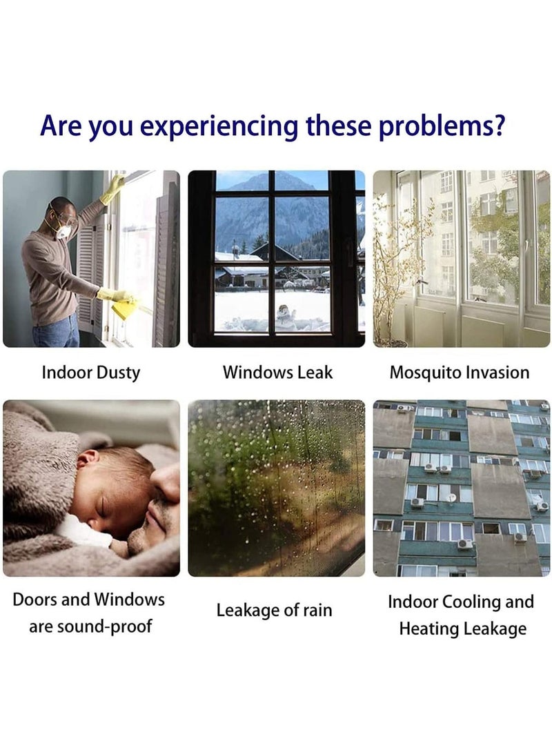 ChicAbode 2 Pcs Silicone Seal Strip, Transparent Weather Stripping, for Door, Window, Cupboards and Wardrobes, Waterproof, Windproof, Dust Proof, Soundproof, Insect Proof, 5 m Long (Width 3.5cm) - Image 3